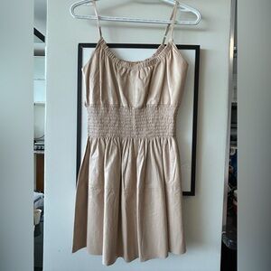 John Galliano leather Beige Spaghetti Strap Maxi Dress